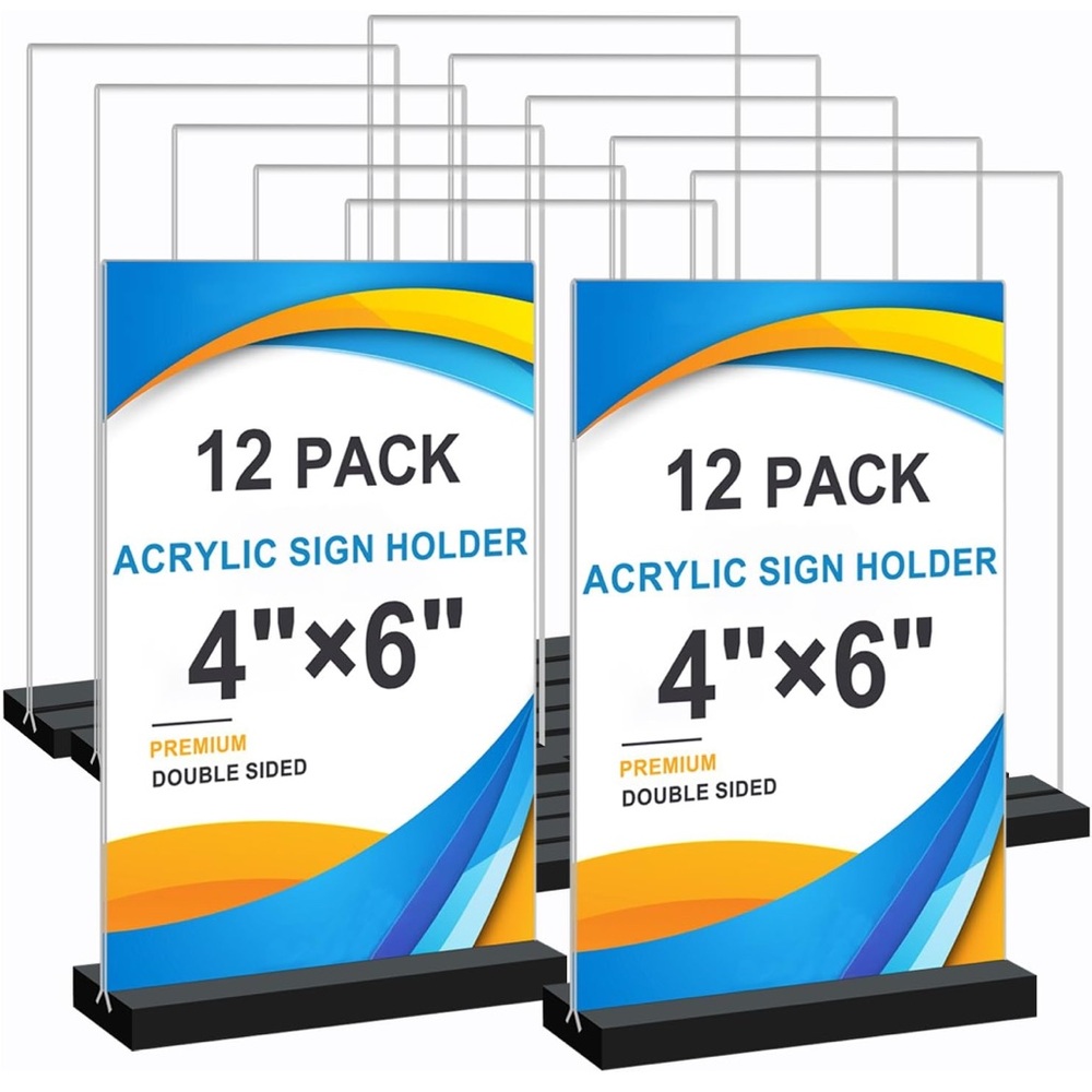 Black Acrylic Party Decorations 12 Pack